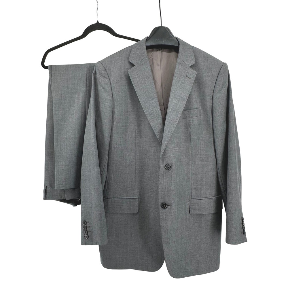 Sarar 2 Piece Suit Mens 42R Gray Travel Wool Blend Business Formal 38 Waist